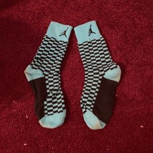 Teal and Black Jordan Socks